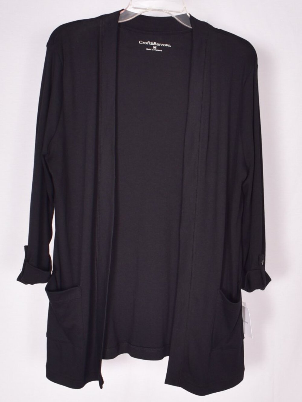 Croft & Barrow Women's Light Weight Black Cardigan Jacket Size Medium